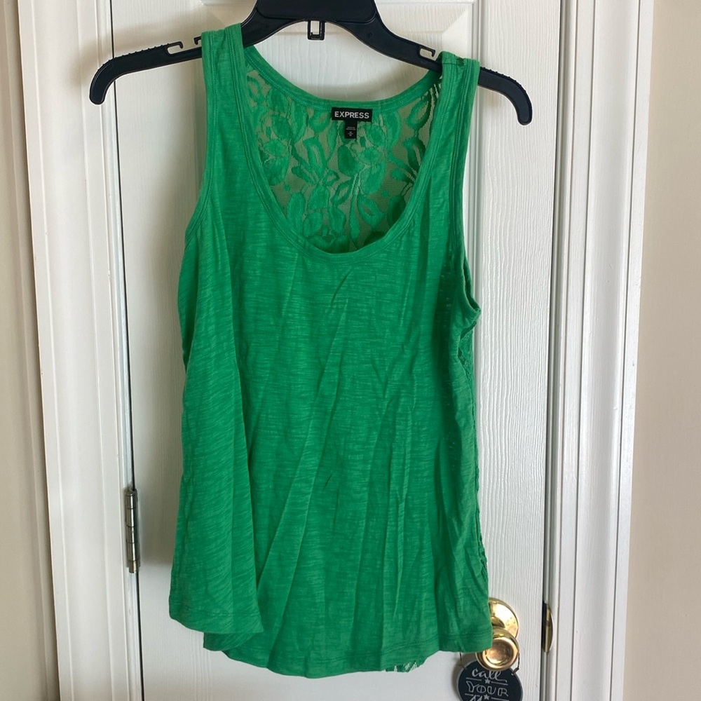 Green express lace top